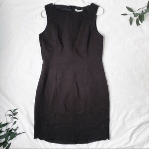 Sarah Spencer Casual Sheath Sleeveless Black Dress Flower Floral Eyelets Cutouts